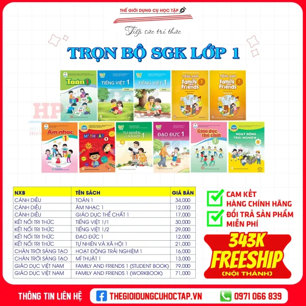 BỘ SGK LỚP 1 MỚI (CẢI CÁCH)