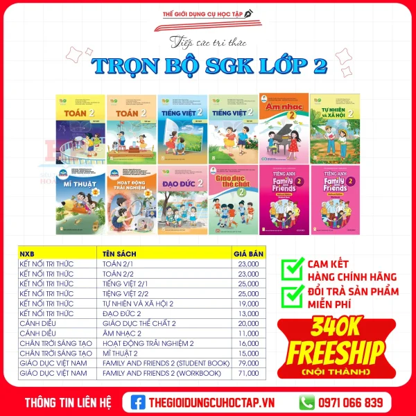 BỘ SGK LỚP 2 MỚI (CẢI CÁCH)